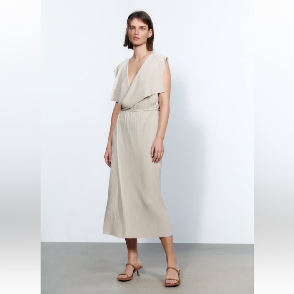 NWT Zara Pleated Midi Dress